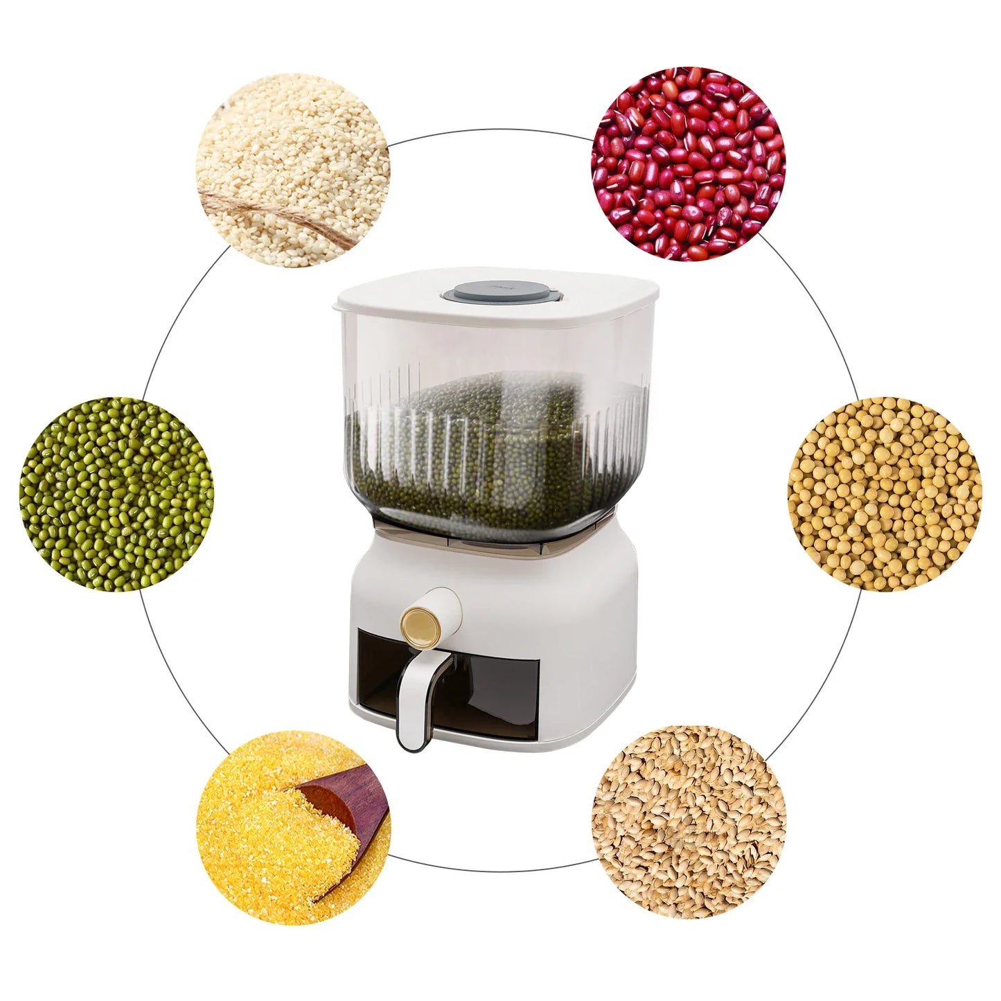 22Lb Rice Dispenser Large Sealed Grain Storage Container