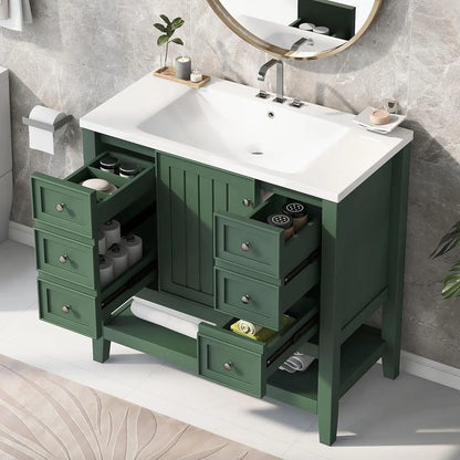 36" Bathroom Vanity Cabinet Sink Top Combo