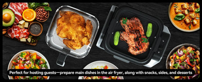 2-in-1 Glass Air Fryer & Grill Combo, 4.2 QT + 1.3 QT Capacity, 7 Digital Presets, Small, Non-Toxic See-Through Glass Bowl