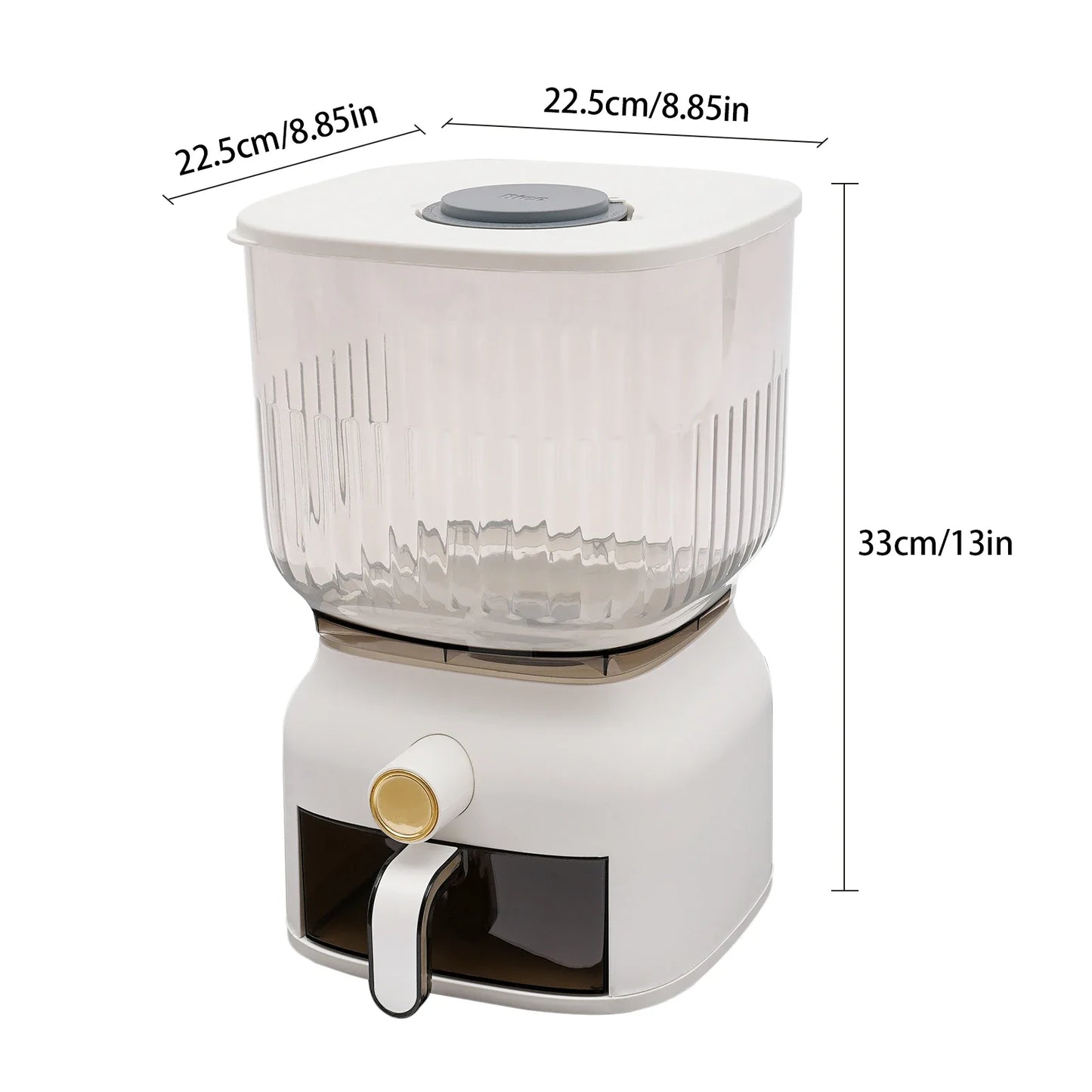 22Lb Rice Dispenser Large Sealed Grain Storage Container