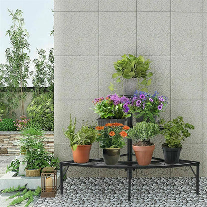 Indoor Outdoor Pot Plant Stand Garden Metal 3 Tier
