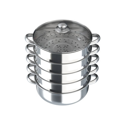 5 Tier  26/28/30/32cm Steamer With Glass Lid