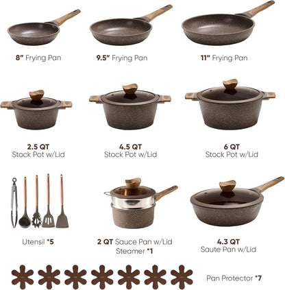 26PCS Non Stick Pots and Pans Cookware Set