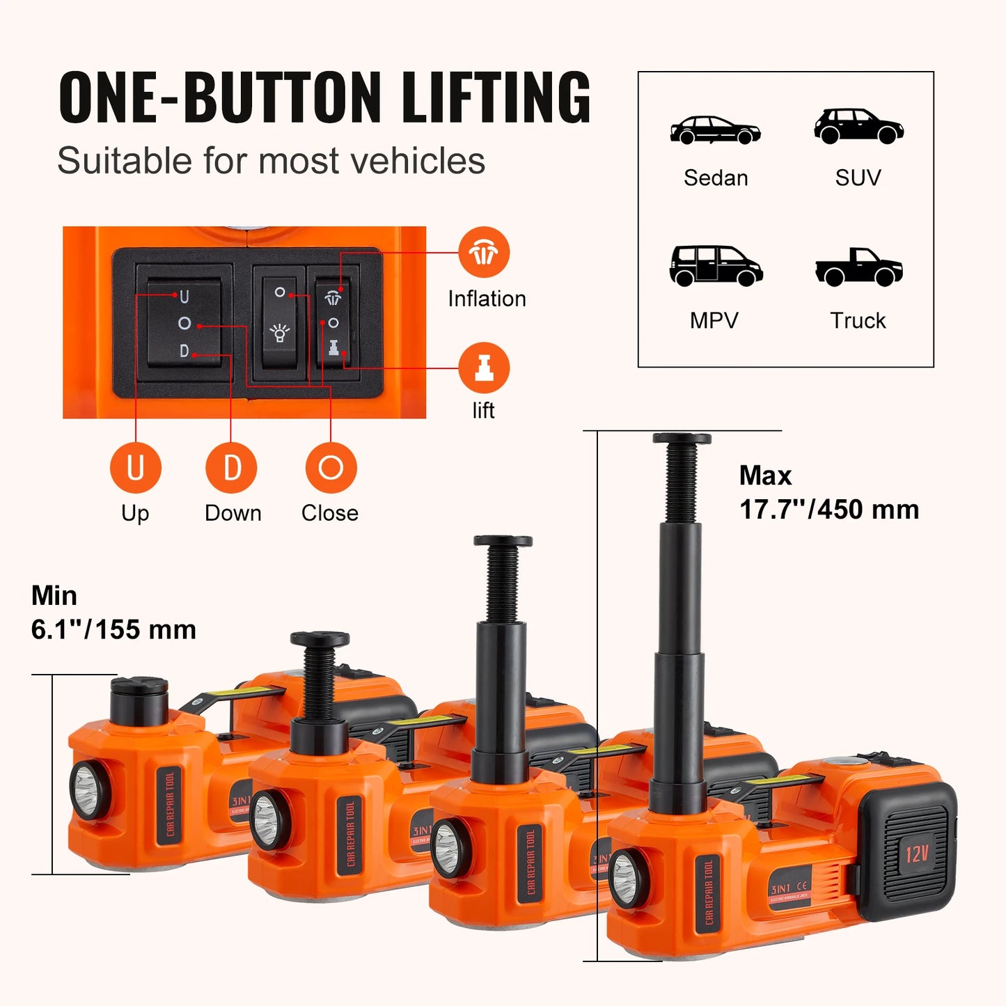 5T Electric Car Jack Hydraulic Car Jack