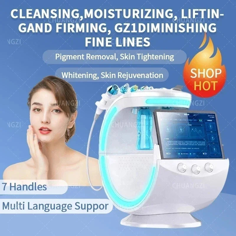 7 in 1 Water Oxygen Cleaning Facial Skin Analysis Device