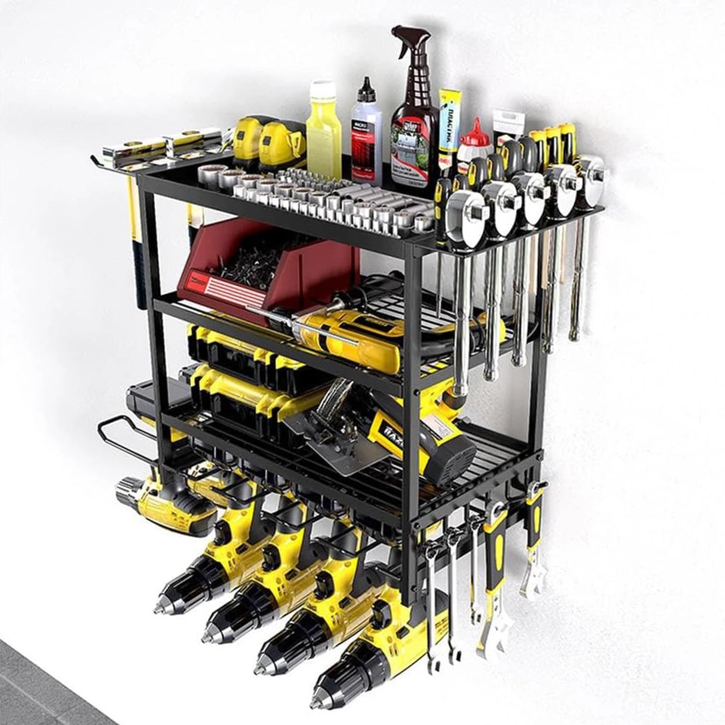 Power Tool Storage 4 Layer Wall Mounted Rack