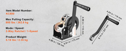 Heavy Duty Hand Crank Winch