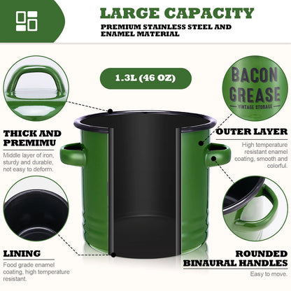 No Mess Bacon Grease Container with Strainer