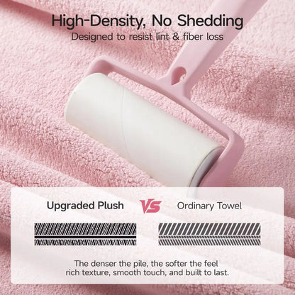 6 Piece Oversized Bath Towel Set Pink