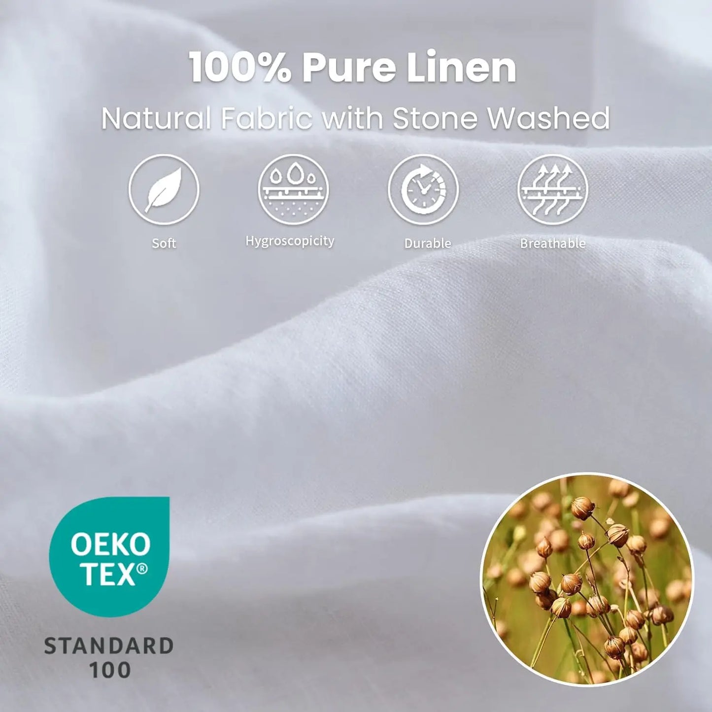 Simple&Opulence 3/4 Pcs 100% Bed Linen Sheet Set
