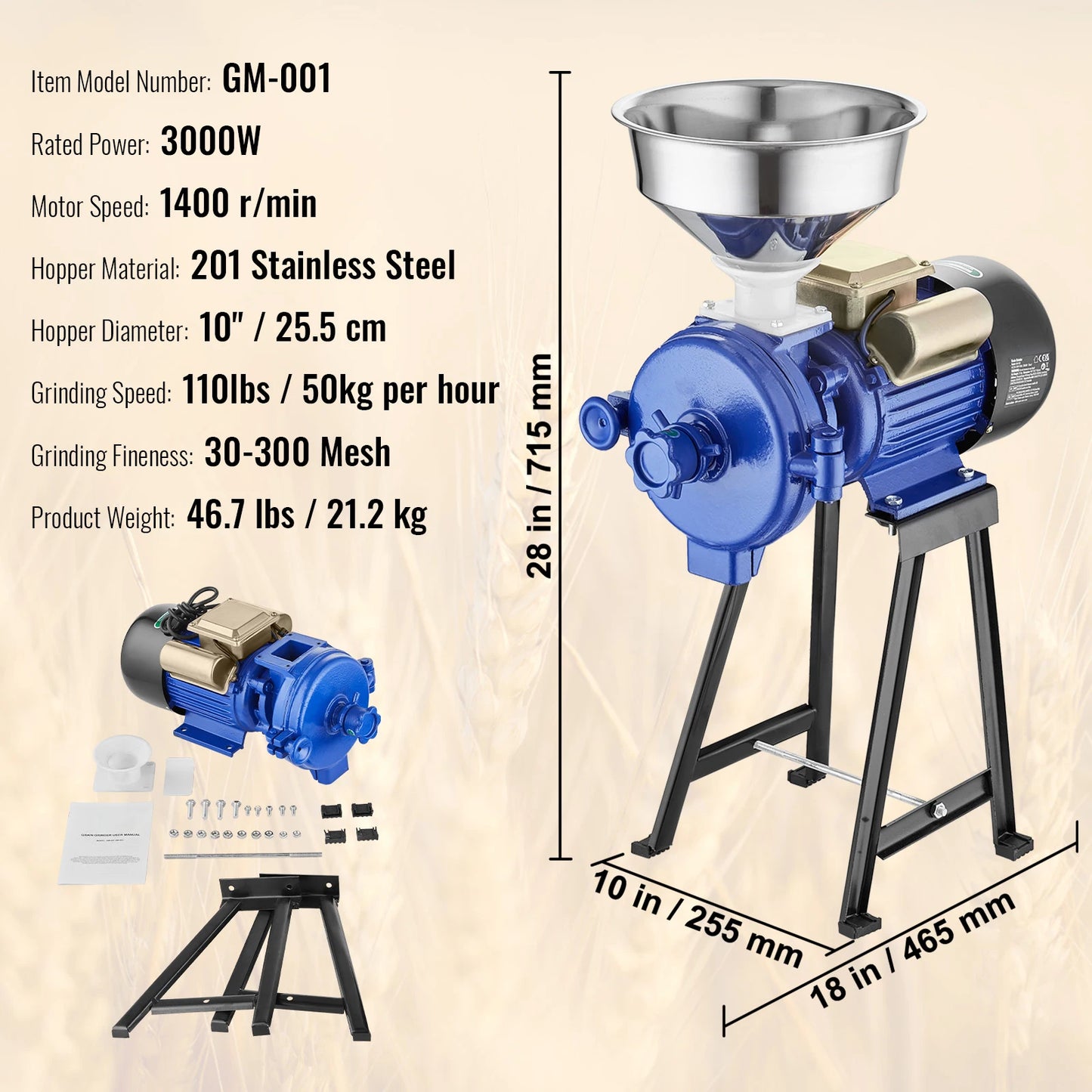 SucceBuy Electric Grain Mill And Spice Grinder