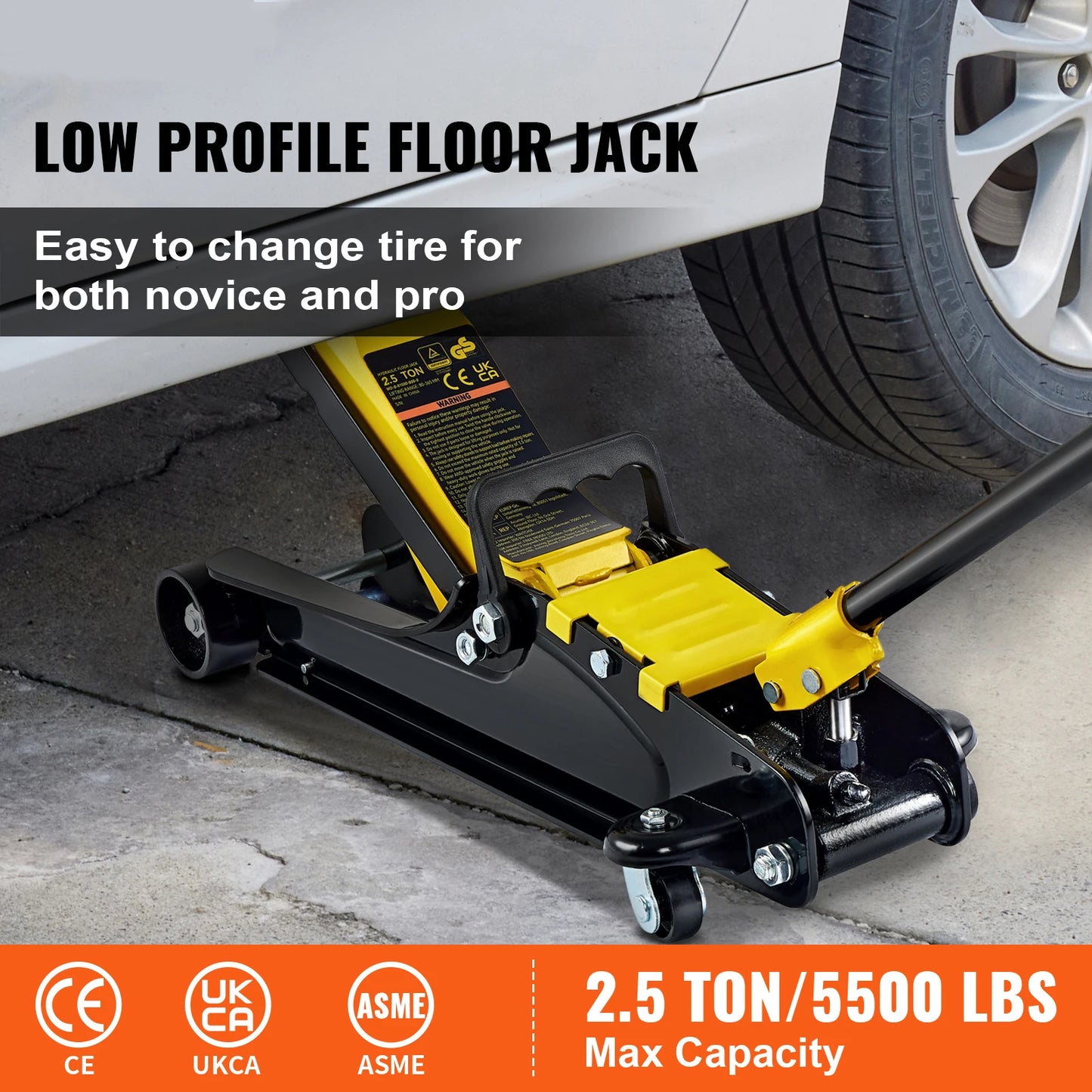 2.5T Hydraulic/Pnuematic Low Profile Floor Jack