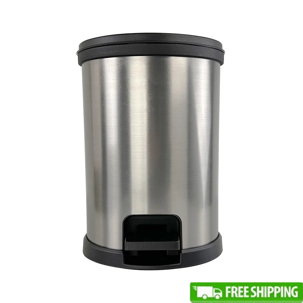 Round 1.5 Gallon Plastic Step Trash Can