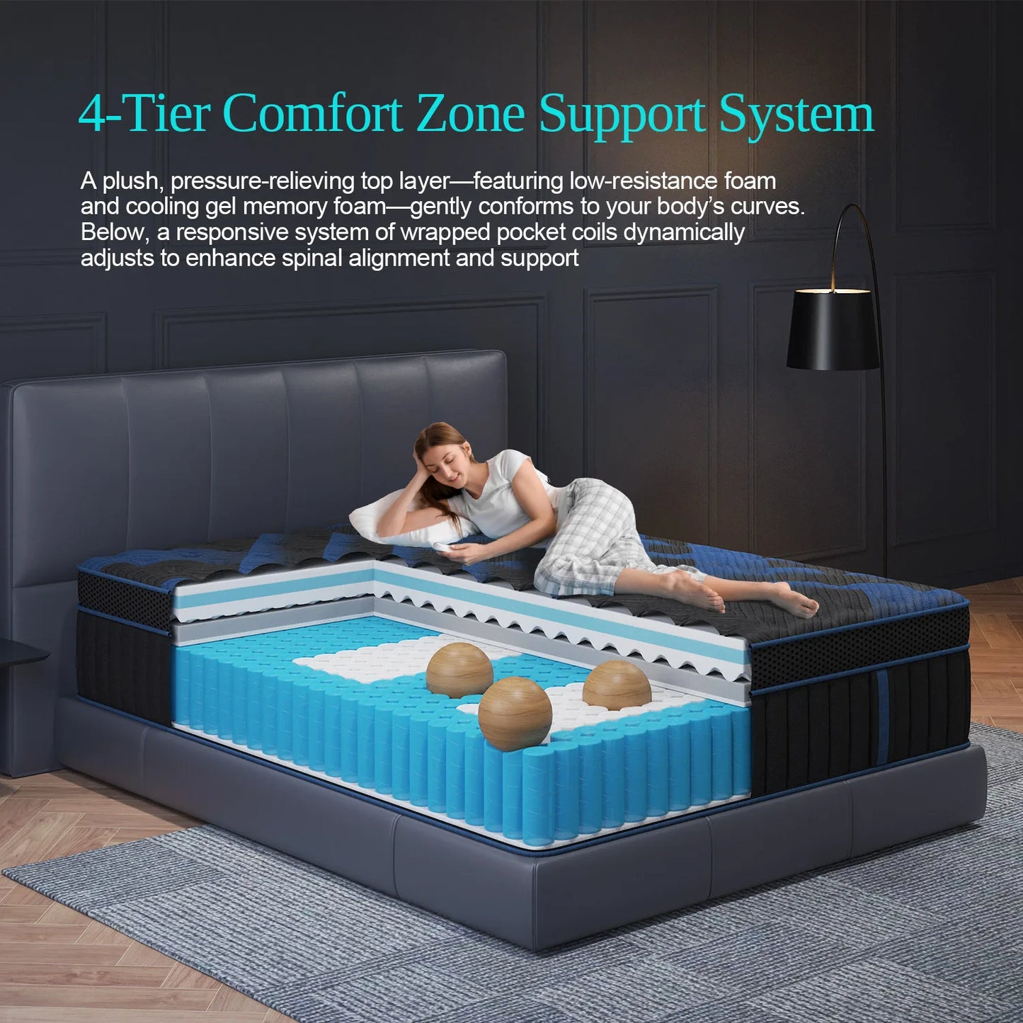 12" Gel Memory Foam Hybrid Pocket Spring Mattress