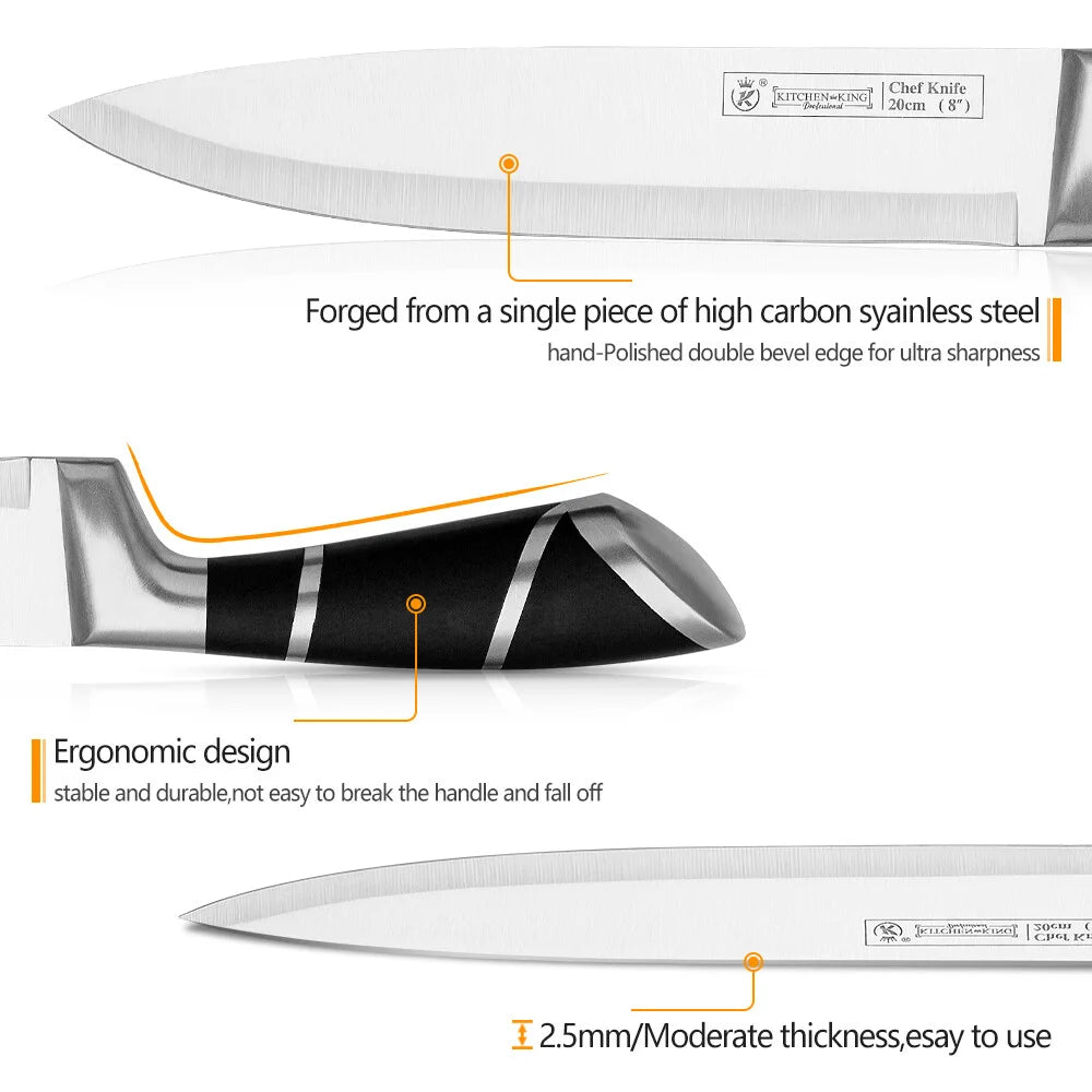 ZENG Stainless Steel Kitchen Knifes With Sharpener