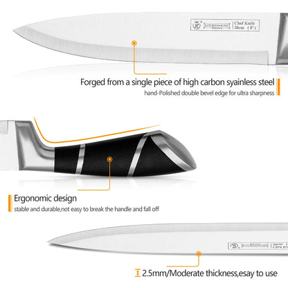 ZENG Stainless Steel Kitchen Knifes With Sharpener