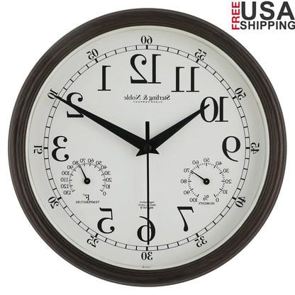 8.75 Inch Antique Bronze Indoor Outdoor Wall Clock