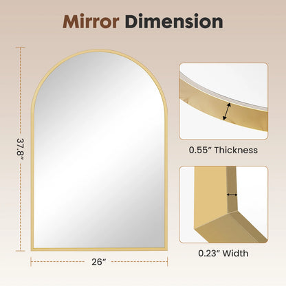 JHK 26"x38" Arched Metal Framed Mirrors