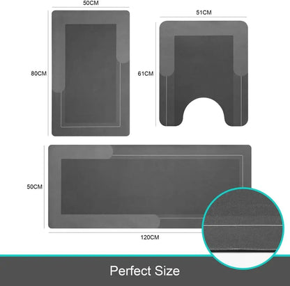 3PCS Non-Slip Quick Dry Bath Mat Set