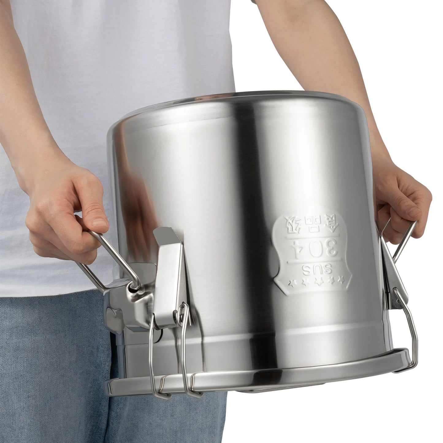 Bymaocar 12L 304 Stainless Steel Cereal Storage Container