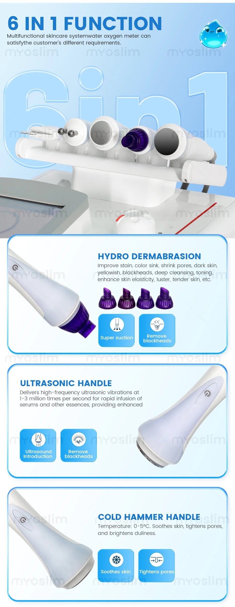 Portable 6-in-1 Hydro Machine Jet Peel Skin Care