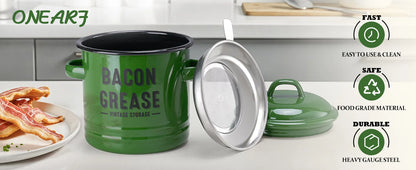 No Mess Bacon Grease Container with Strainer