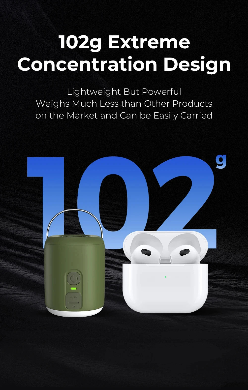 WESTTUNE Tiny Air Pump with Camping Lantern