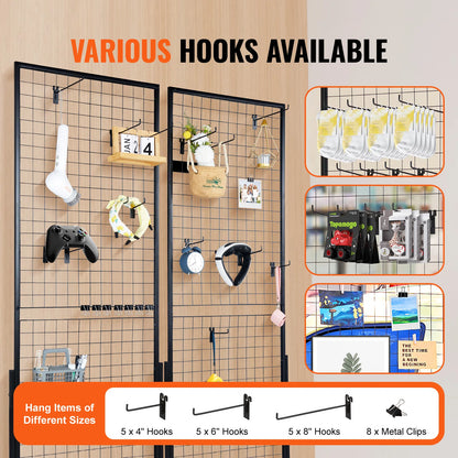 Wire Gridwall Display Racks Double Side Panels