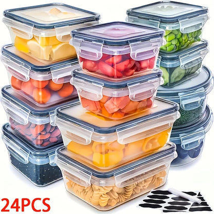 48Pcs Food Storage Set - 24 Airtight Containers/Lids