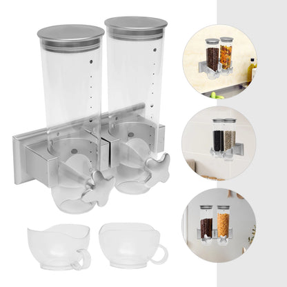 Wall Mount Dual-Bucket Food Storage Containers