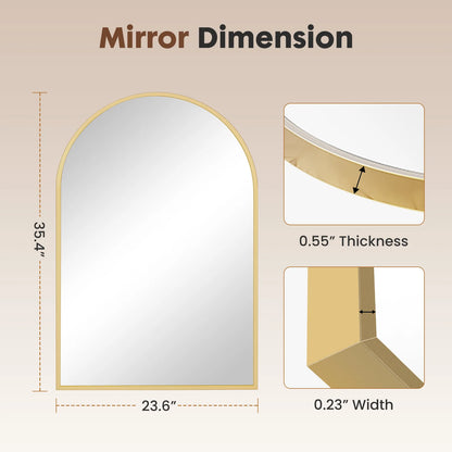 JHK 26"x38" Arched Metal Framed Mirrors