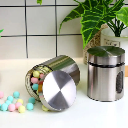 6 Pack Kitchen Canisters Set Airtight Stainless Steel