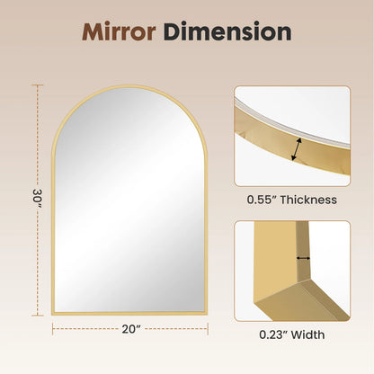 JHK 26"x38" Arched Metal Framed Mirrors