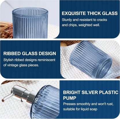 Vintage Blue Glass Bathroom Set
