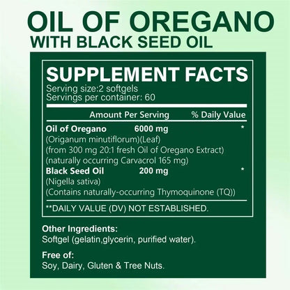 Oregano Oil Softgels  Digestive Aid Antioxidant 120count