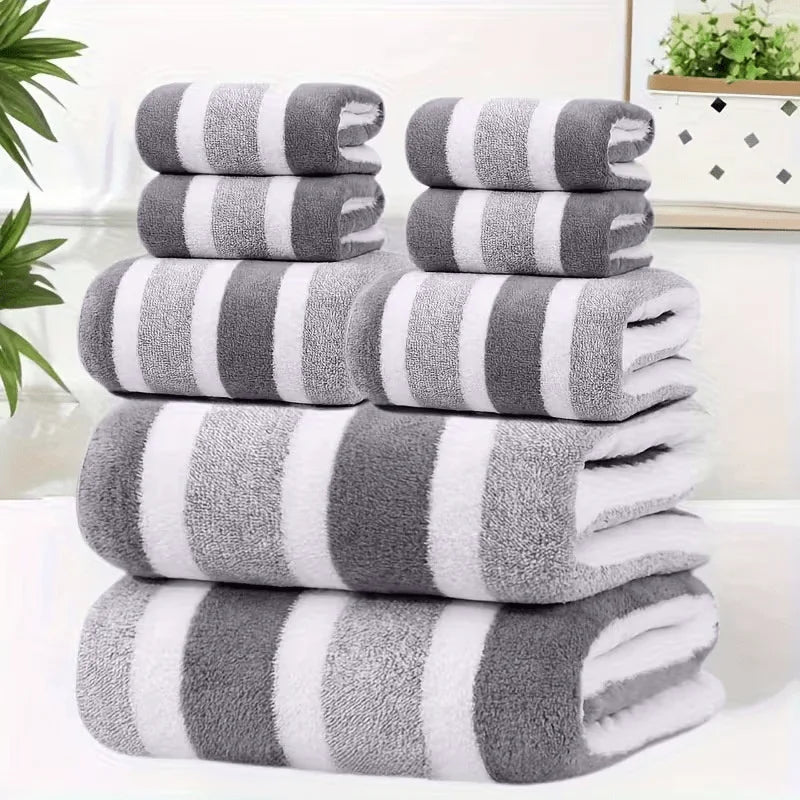 2pcs Luxury Coral Fleece Towel Set