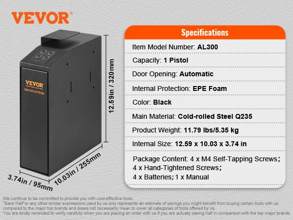 Gun Safe Steel Pistol Safe