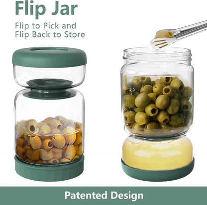 Glass Pickles Jar With Lids & Strainer