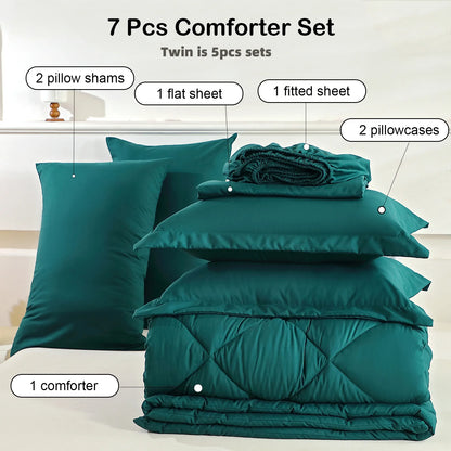 5pcs/7pcs Comforter Sheet Fitted Sleeping Sets