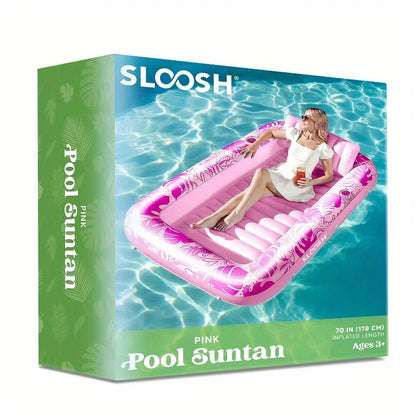 JOYFY Inflatable Tanning Pool Lounger Float 70" x 46"