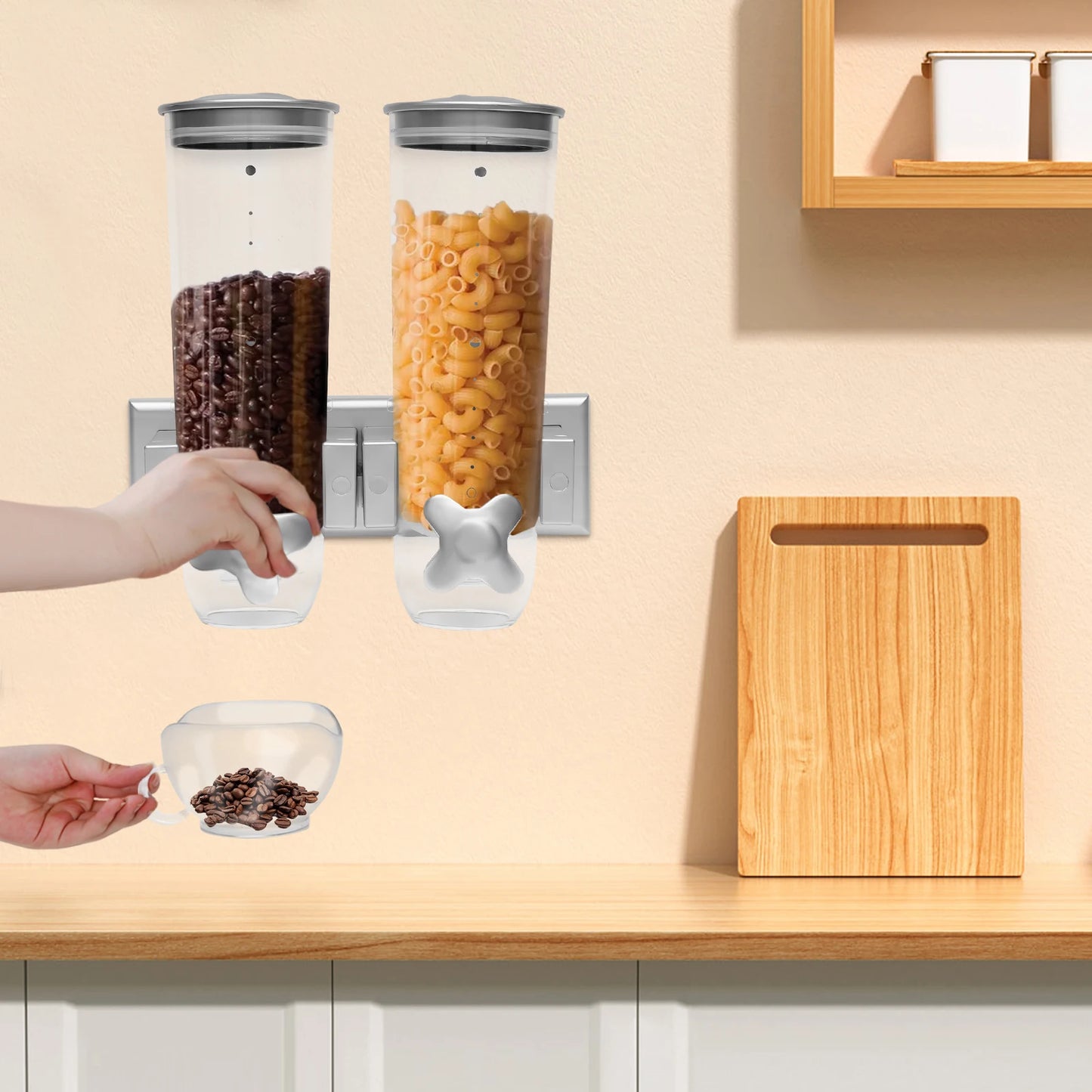 Wall Mount Dual-Bucket Food Storage Containers