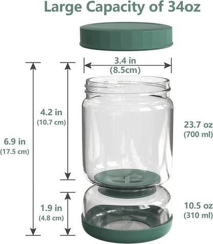 Glass Pickles Jar With Lids & Strainer