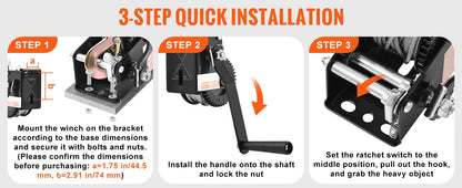Heavy Duty Hand Crank Winch