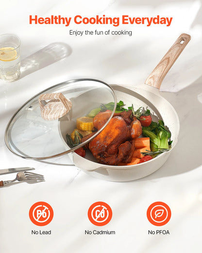 17=Piece Pots and Pans Set Nonstick Granite