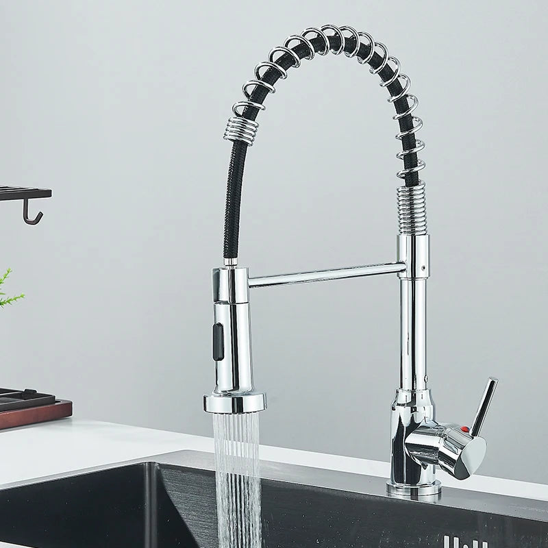 Spring Pull Down Kitchen Faucet Stream or Spray