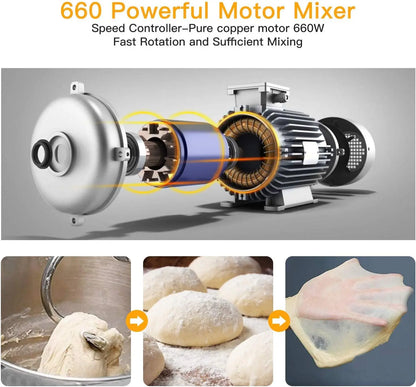7.5QT 10-Speed 660W Tilt-Head Electric Food Mixer