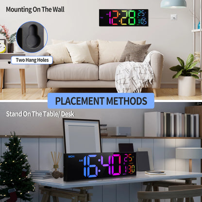 16" Digital Wall Clock, Big LED Display