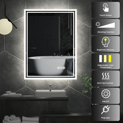 Illuminated LED Backlight Bathroom Mirror Frameless