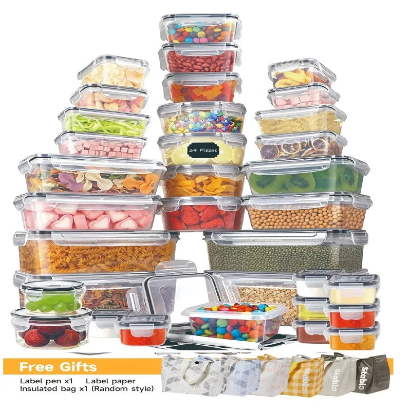 48Pcs Food Storage Set - 24 Airtight Containers/Lids