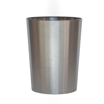 Brushed Nickel Metal Wastebasket 2.2 Gal Indoor Use